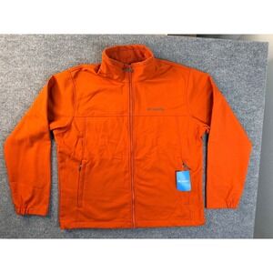 Columbia Mens XL Orange Mt Village Softshell Jacket Full Zip Tactical Hiking NWT